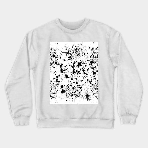 Black and White Pattern Paint Splats and Twigs Crewneck Sweatshirt by KC Morcom aka KCM Gems n Bling aka KCM Inspirations